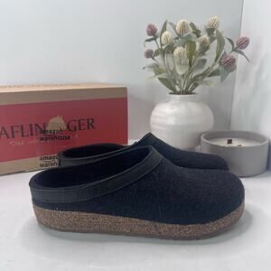 Haflinger GZH Felted Wool Classic Clog Slip On Charcoal Women's 40/9 NWB